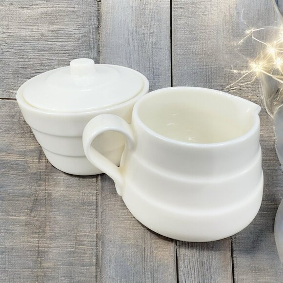 1985 Sasaki Ultra Fine China Saturn Vignelli Sugar And Creamer Set Made In Japan - Picture 1 of 14